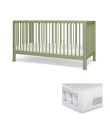 Solo Cotbed & Premium Pocket Spring Mattress Bundle - Moss Green