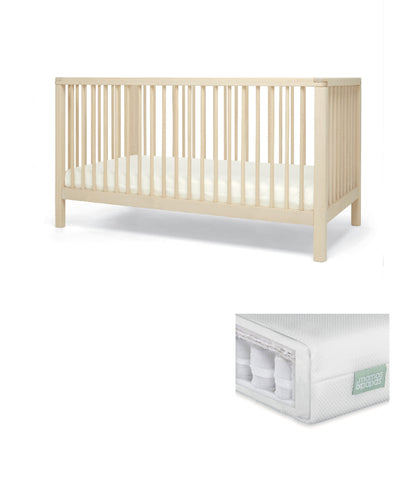 Solo Cotbed & Premium Pocket Spring Mattress Bundle - Natural