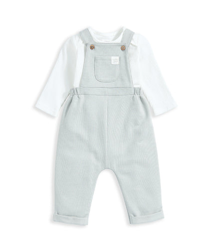 Bodysuit & Jersey Dungarees Outfit Set - Green