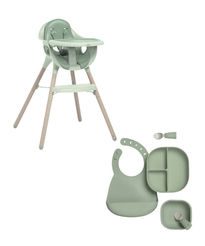 Highchair Juice Bundle with Mealtime Silicone Set - Eucalyptus/Kiwi