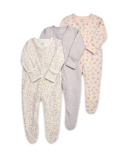 Leopard All Over Print Sleepsuits (Set of 3)