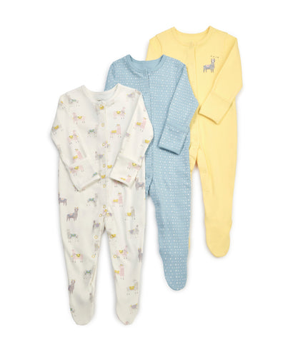 Llama Sleepsuits (Set of 3)