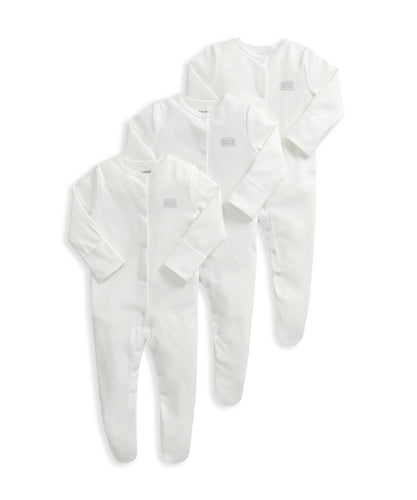 White Organic Sleepsuit (Set of 3)