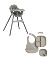 Highchair Juice Bundle with Mealtime Silicone Set- Grey/Truffle