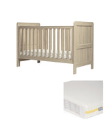 Atlas Cotbed & Essential Pocket Spring Mattress Bundle - Light Oak