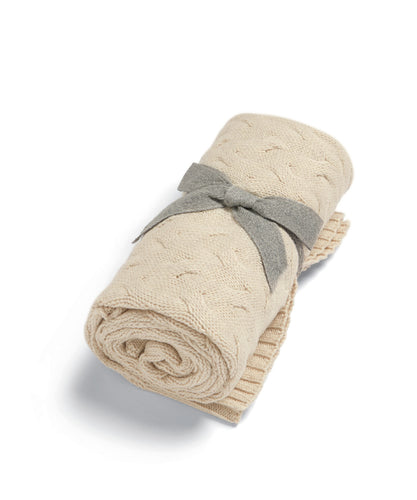 Cable Knit Blanket - Welcome to the World Duckling - Cream