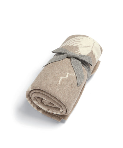 Knitted Blanket - Welcome to the World Duckling - Mocha