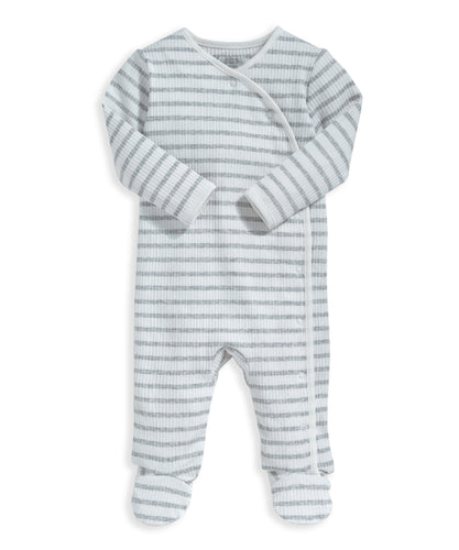 Organic Cotton Ribbed Sleepsuit - Stripe