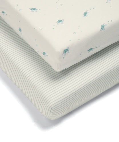 Cotbed Fitted Sheets - Turtle (Set of 2)