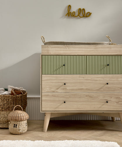 Coxley Dresser Changer - Natural/Olive Green