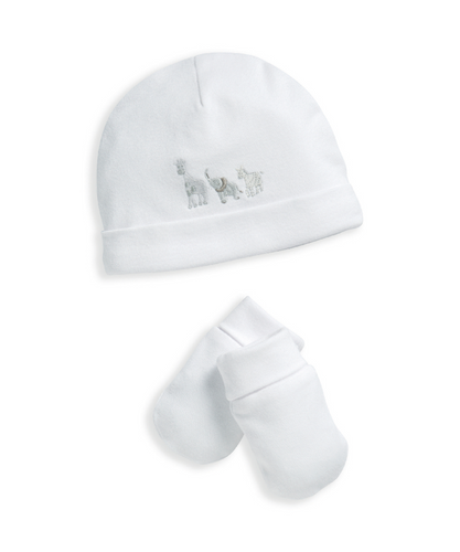 Embroidered Hat and Mitts