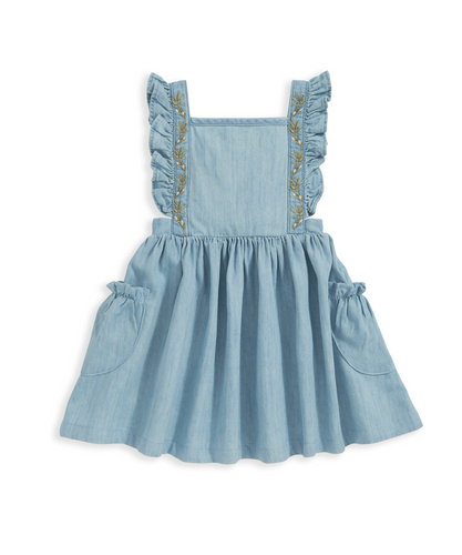 Floral Embroidered Denim Dress