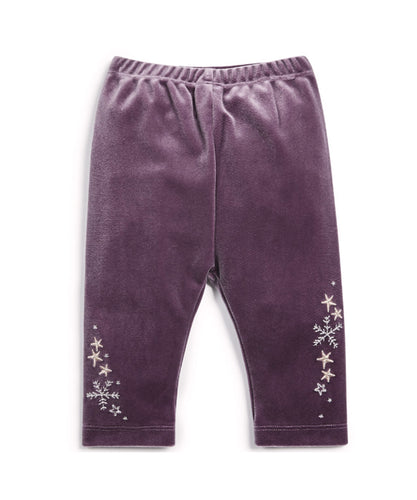 Embroidered Star Velour Leggings