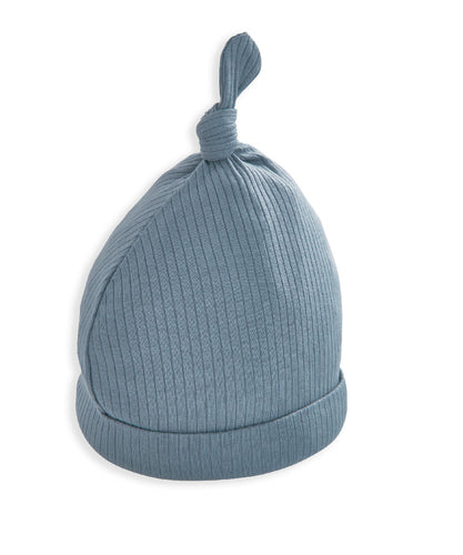 Organic Cotton Ribbed Hat - Petrol Blue