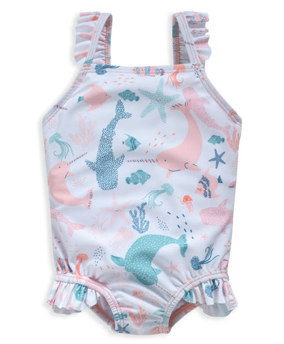 Narwhal All Over Print Swimming Costume