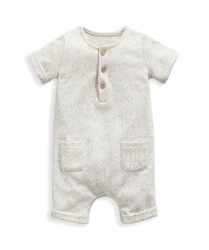 Speckle Jersey Button Front Romper