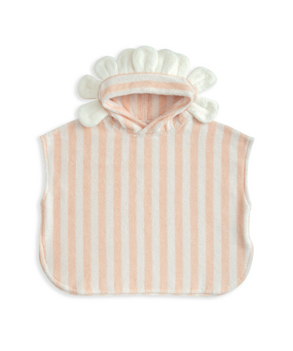 Striped Sleeveless Hood Poncho