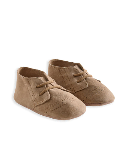 Suede Pram Shoes - Tan