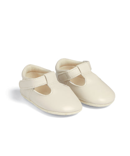 T-bar Pram Shoes - White