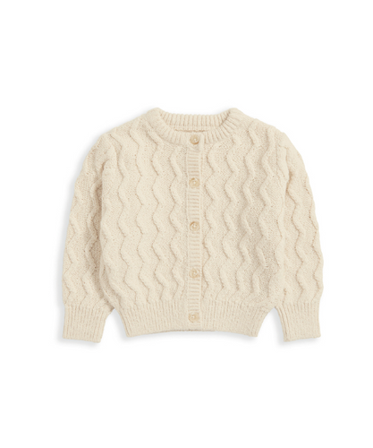 Wave Stitch Cardigan - Sand