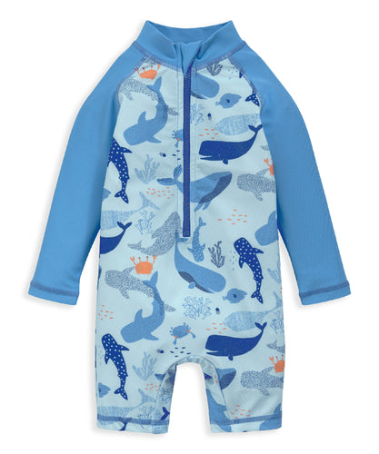 Whale All Over Print Rash Suit