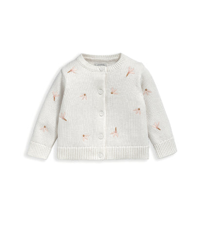 White Embroidered Cardigan