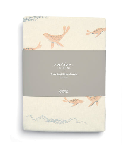 Cotbed Fitted Sheets - Seals (Set of 2)