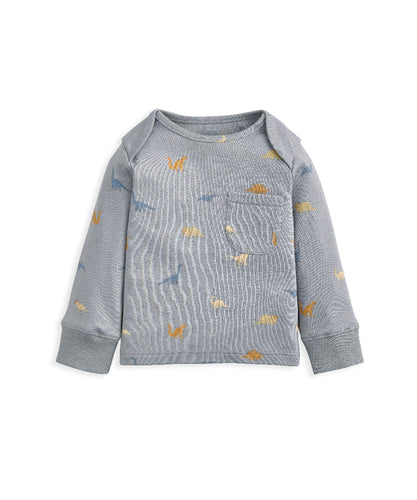 Micro Dino Print Pajamas – Blue