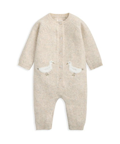 Duck Knitted Romper – Oatmeal