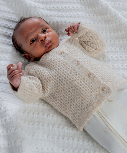 Knitted Cardigan with Button Fastening - Oatmeal