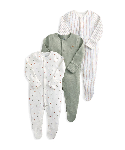 Outdoor Stripe Sleepsuits (Set of 3)