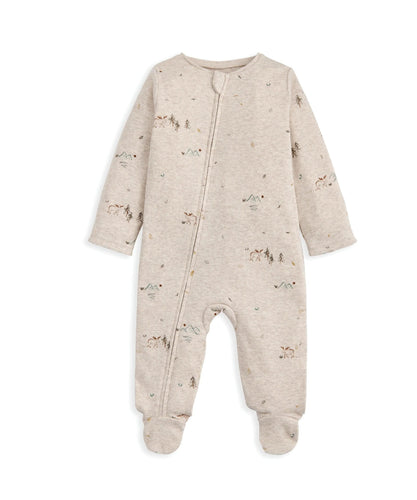 Moose Print Ribbed Jersey All-in-One - Cream
