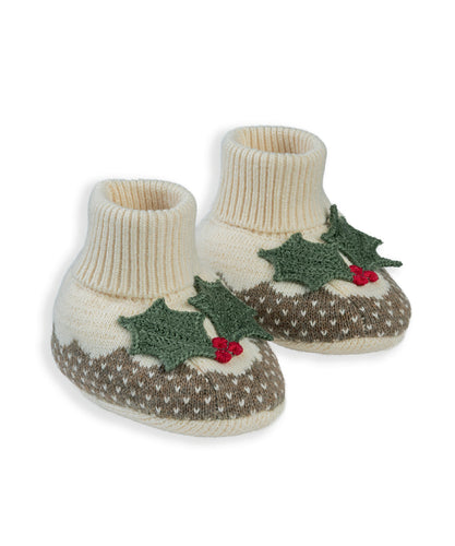 Christmas Pudding Booties