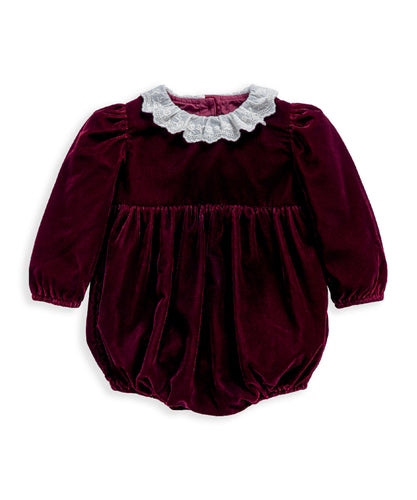 Burgundy Velvet Romper