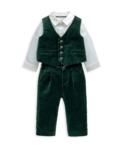 Green Velour Suit (Set of 3)
