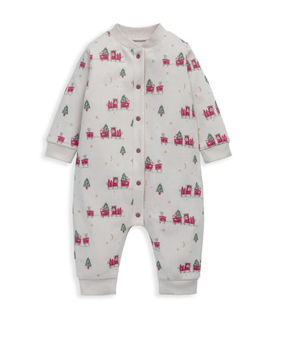 Train Print Christmas Romper