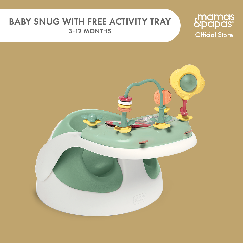 Baby Snug Floor Seat with Free Activity Play Tray Eucalyptus