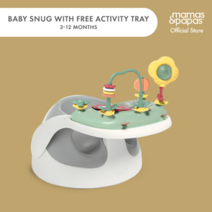 Baby Snug Floor Seat with Free Activity Play Tray Pebble Grey