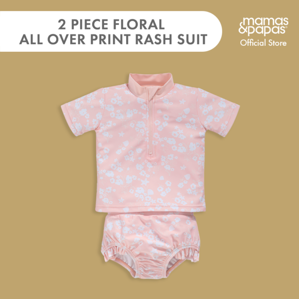 2 Piece Floral All Over Print Rash Suit