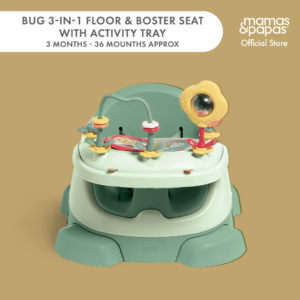 Bug 3-in-1 Floor & Booster Seat with Activity Tray - Eucalyptus
