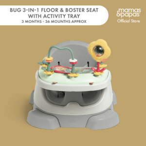Bug 3-in-1 Floor & Booster Seat with Activity Tray - Pebble Grey