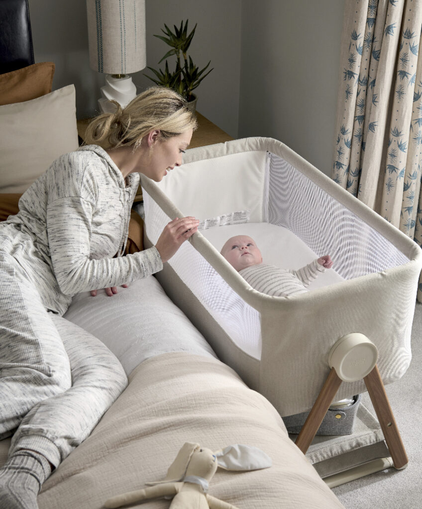 Mamas and Papas Lua Bedside Crib – Beige – Mamas & Papas