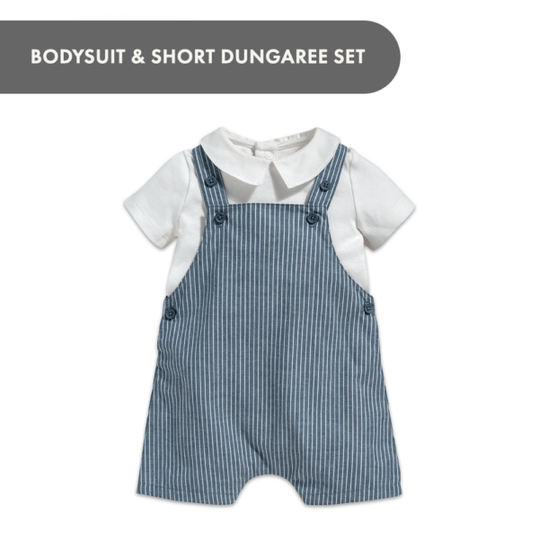 Bodysuit & Short Dungaree Set - 2 Piece