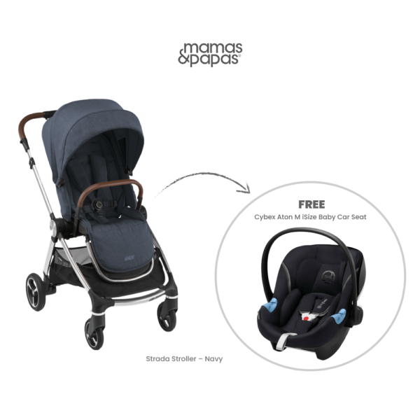 Strada Stroller - Navy and Baby Car Seat