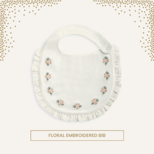 Floral Embroidered Bib