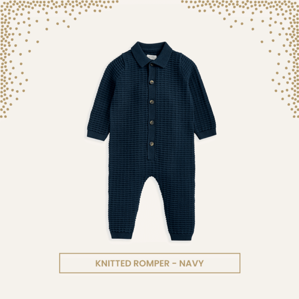 Knitted Romper - Navy