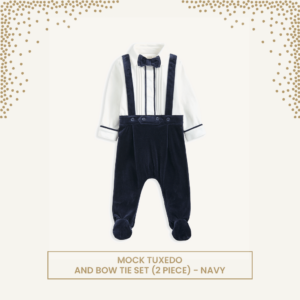 Mock Tuxedo and Bow Tie Set (2 Piece) - Navy