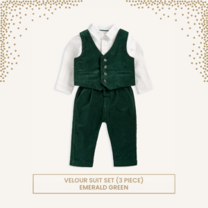 Velour Suit Set (3 Piece) - Emerald Green