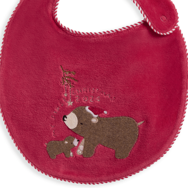 My First Christmas Bib - Red - Image 2