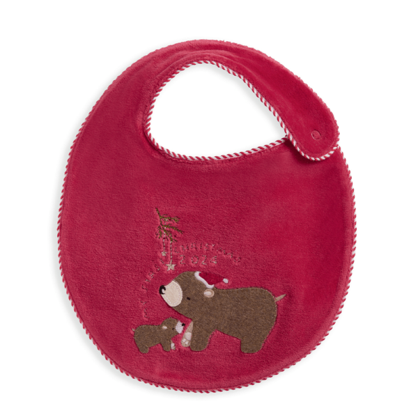 My First Christmas Bib - Red - Image 3